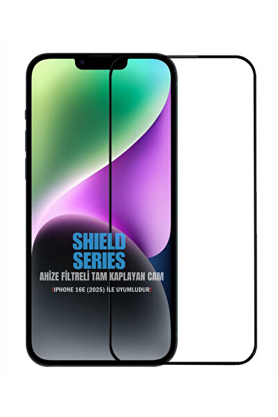Evax (Shield Tam) iPhone 16E (2025) ile Uyumlu 6D Tam 9H Temperli ESD Anti-St...