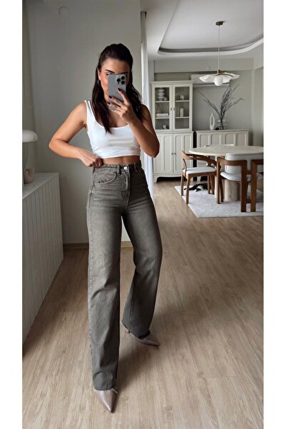 Fistan Byn Melisa Haki Taşlamalı Straight Jean