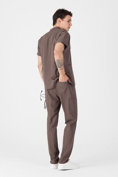 Owlet Medikal ελαστικό ύφασμα Σκραμπς με φερμουάρ σε καφέ σοκολάτα