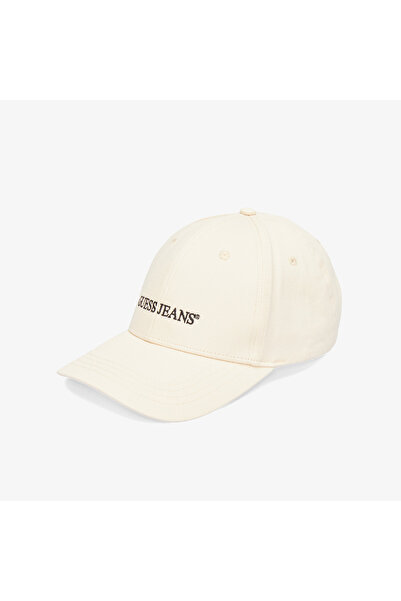 Guess 3D Embro Baseball Canvas Twill Erkek Krem Rengi Şapka