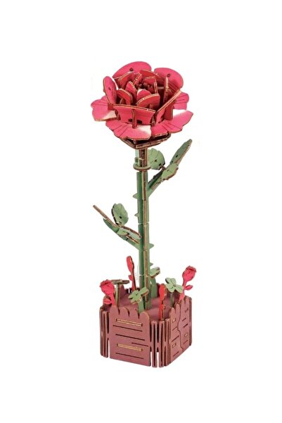 OEM 3D Wooden Puzzle 97 Pieces - Rose in Pot
