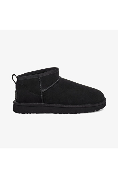 UGG حذاء نسائي أسود مع شعار جلدي ونعل مسطح للاستخدام اليومي1116109أسود