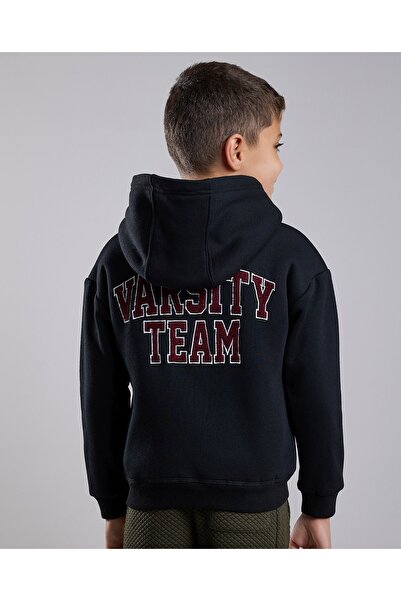 R&B سترة بغطاء رأس مزينة بسحّاب للإغلاق