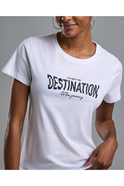 R&B Typography Print T-Shirt with Crew Neck and Short Sleeves