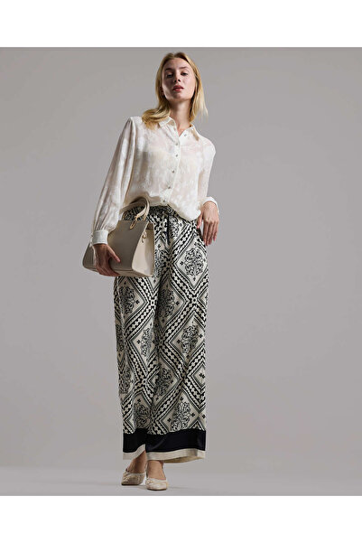 R&B Self Patterned Shirt with Classic Collar and Long Sleeves