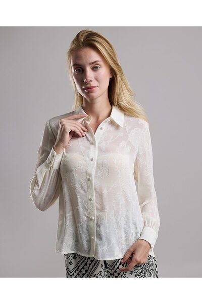 R&B قميص بتصميم ذاتي مع ياقة كلاسيكية وأكمام طويلة