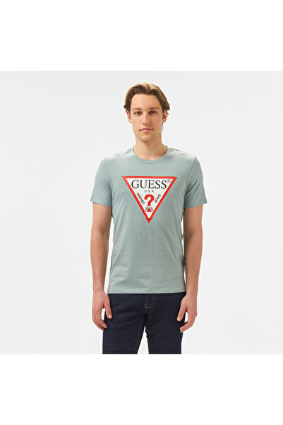 Guess Erkek Slim Fit Bisiklet Yaka Pamuklu Kısa Kollu Gri T-Shirt M2YI71 I3Z1...