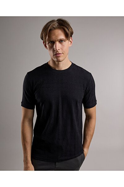 R&B تي شيرت بتصميم ذاتي مع رقبة دائرية وأكمام قصيرة