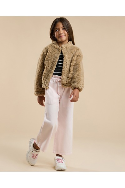 R&B Sherpa Jacket with Button Closure