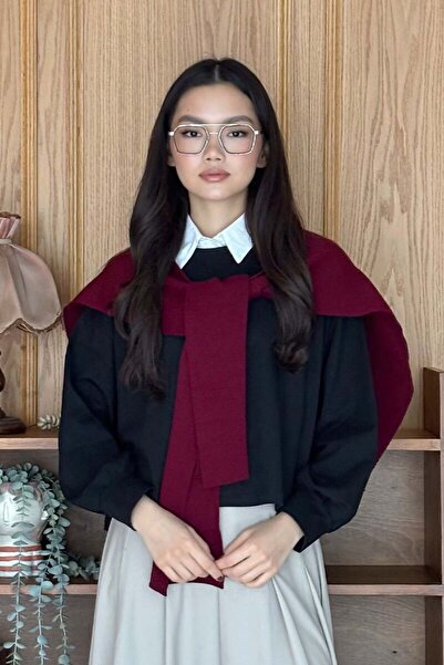 Ceylan Otantik Burgundy Shawl Scarf