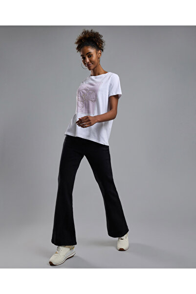 R&B Washed Flared Jeans with Button Closure