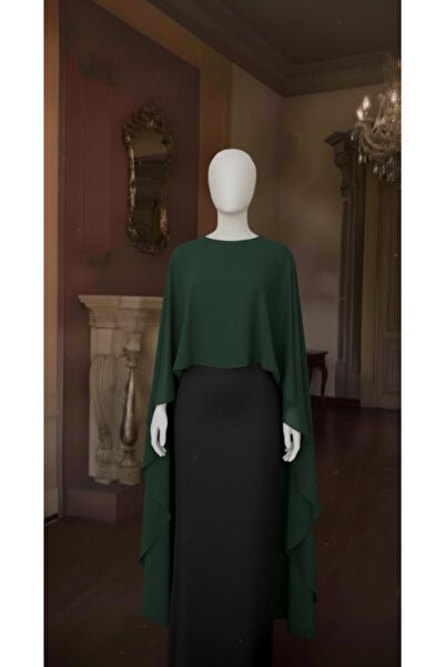 MERİT FASHION Önü Kısa Arkası Uzun Şifon Abiye Pelerin