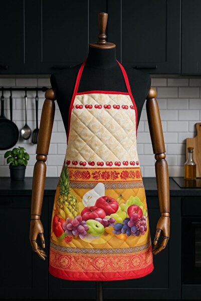 Limon Soft Kapitoneli Sıvı Geçirmez Leke Tutmaz Mutfak Önlüğü Dijital Baskılı...