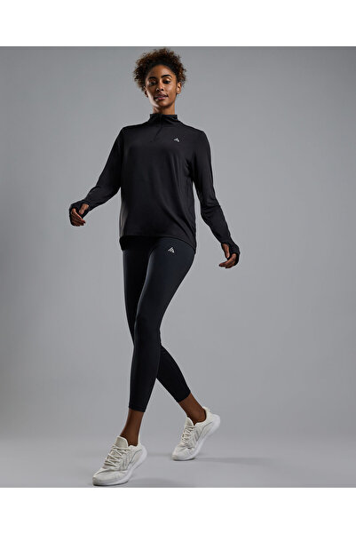 R&B Solid Active Leggings with Elastic Waist