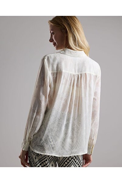 R&B Self Patterned Shirt with Classic Collar and Long Sleeves