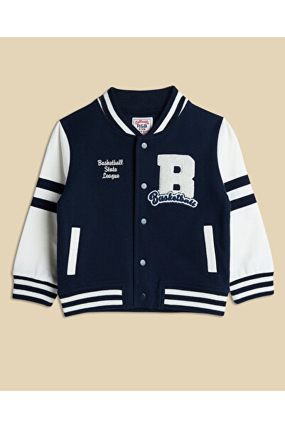 R&B جاكيت ألوان متباينة مع زر للإغلاق