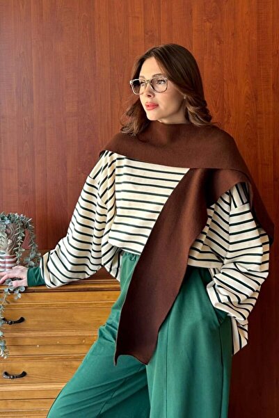 Ceylan Otantik Bitter Brown Shawl Scarf