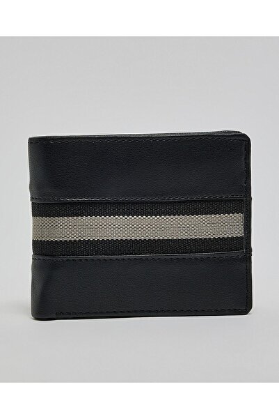 R&B Black Men's Contrast Detail Bi-Fold Wallet