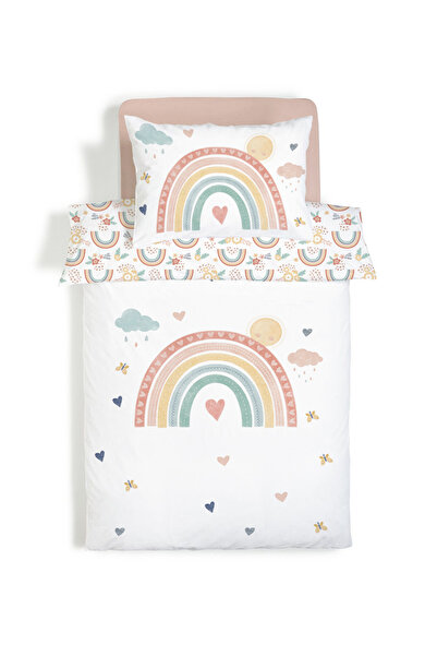 Evmila Gökkuşağı Desenli Nevresim Takımı ÇARŞAFSIZ - 160x220 cm