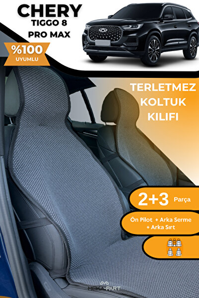 TREND Anti-Sweat Car Seat Protector Cover 100% Cotton 5-Piece Full Set Smoked Chery Tiggo 8