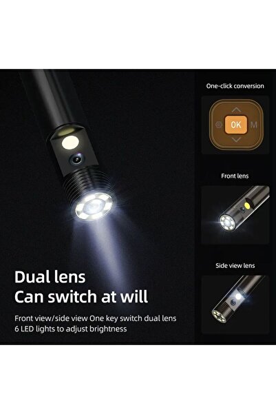 OEM Professional Endoscope Camera 113B-1, 8mm Lens, 2MP, 4.3 inch IPS Screen, Card Slot, 5m Cable