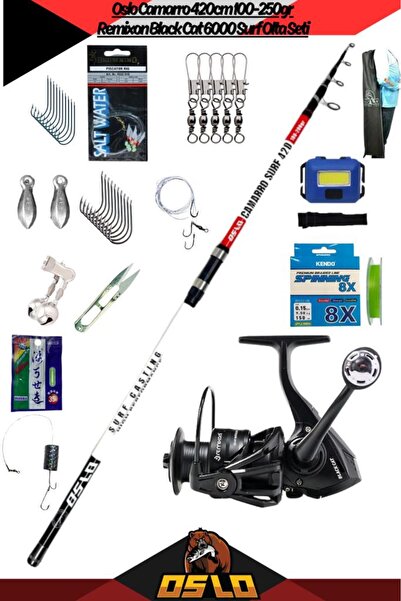 Oslo Camarro 420cm 100-250gr Remixon Black Cat 6000 Surf Olta Seti