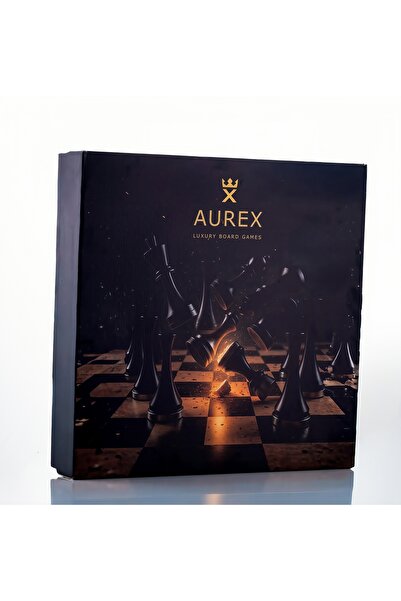 FİYA STORE Aurex Imperium Lüks Satranç Takımı – El Yapımı Ceviz Kaplama, Kris...