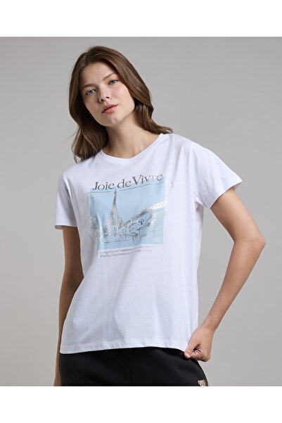 R&B Printed T-Shirt with Crew Neck and Short Sleeves