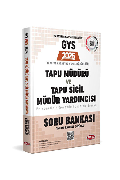 Data Yayınları Tapu Müdürü - Tapu Sicil Müdür Yardımcısı GYS Soru Bankası - Karekod Çözümlü 2026