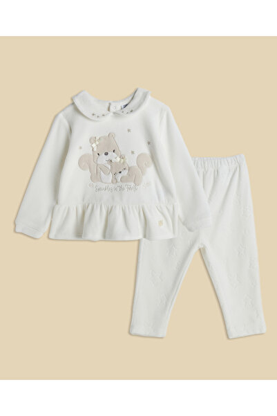 R&B Appliqued Collared Clothing Set