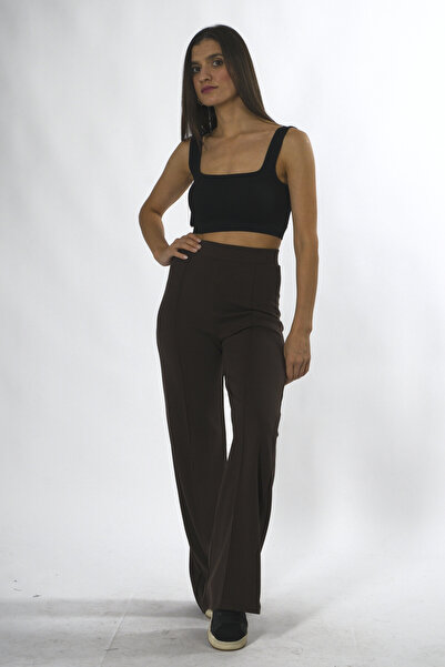 ABBRA Women's Front Seam Wide Leg Sweatpants