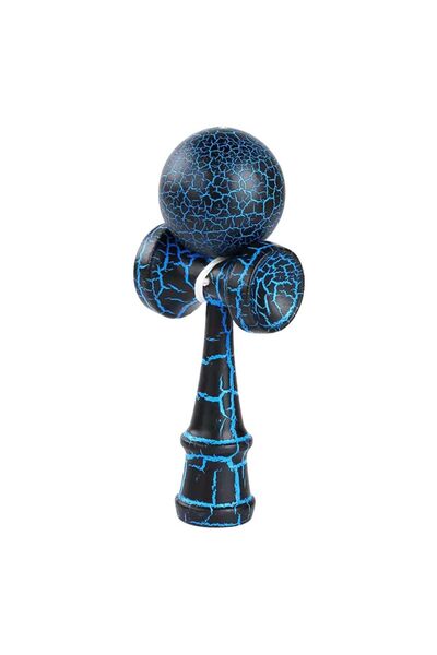 NextFarma Kendama profesionala din lemn, 18 cm –CRACK cu design crapat, culoare Albastru/Negru, Nextfarma®