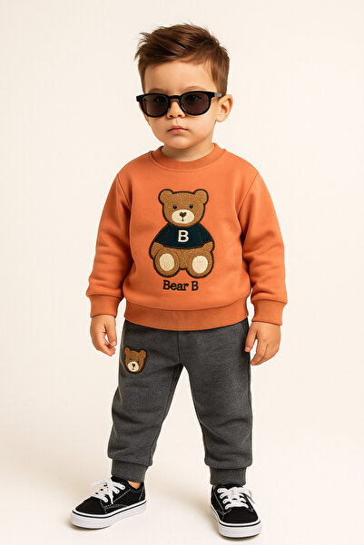 Uğur bebe Σετ αθλητικής φόρμας για αγοράκι από 100% βαμβάκι με κεντημένο αρκουδάκι – Άνετη εφαρμογή, ελαφρύ άνεσες