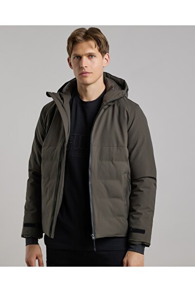 R&B Zippered Hooded Puffer Jacket with Long Sleeves
