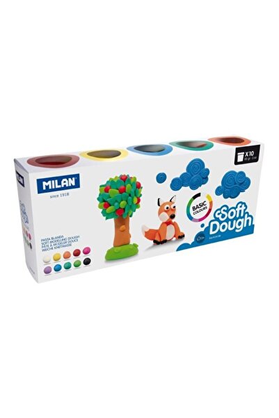 Milan Light Modeling Clay, 10 Colors, Weight 850 g, 10 Tubes