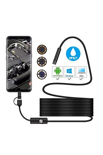 XTRIKE ME USB ENDOSKOP YILAN KAMERA 10 Mt. SERT KABLO 3in1(USB+Micro+TYPE-C) ...