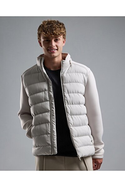 R&B Quilted Puffer Jacket with Zipper Closure