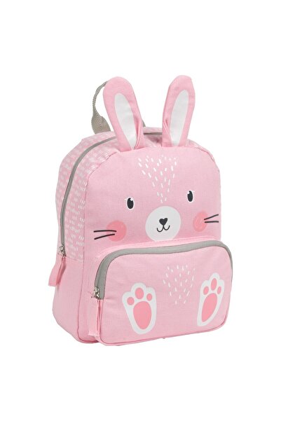 OEM Predškolský batoh, vzor zajačika, 29x23x9cm, biely/ružový, PLC11KR