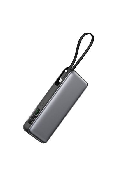 Acefast Power Bank 20000 Mah Fast Charger PD 130W, Smart LED Display, Built-In USB-C Cable - Black