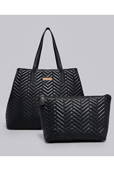 R&B Quilted Shoulder Bag with Pouch