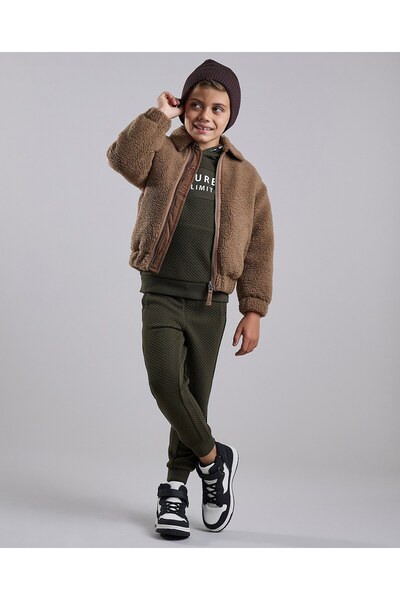 R&B Sherpa Jacket with Zipper Closure