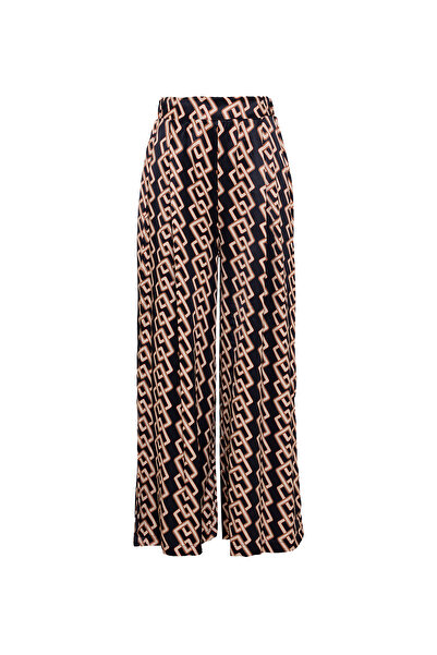 Eight Fashion Women's Chain Patterned Palazzo Viscose Trousers