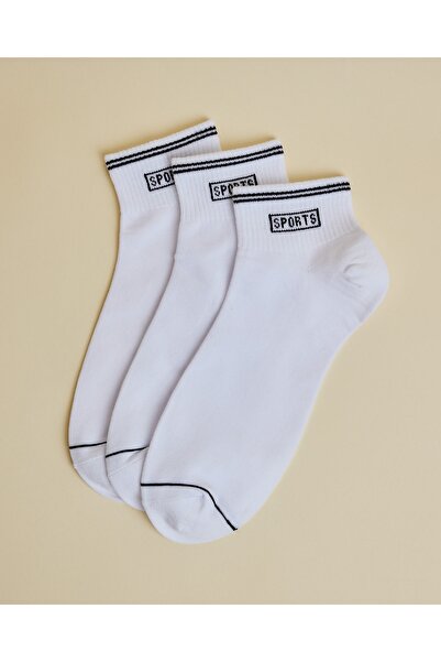 R&B جوارب كاحل مطبوع للرجال باللون الأبيض، عبوة من 3 قطع