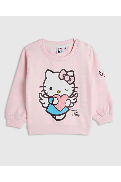 R&B Hello Kitty Print Sweatshirt with Crew Neck and Long Sleeves