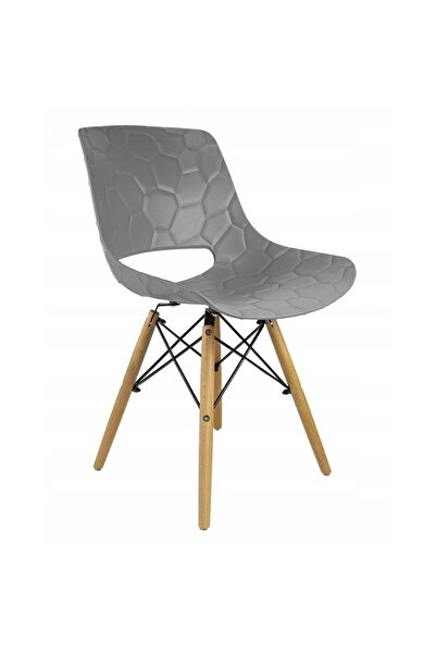 JollyMag Stolička v škandinávskom štýle, PP, drevo, max. 100 kg, sivá, 45x55x...