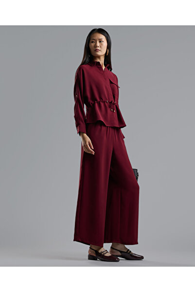 R&B بنطال واسع الساق مع خصر مطاطي