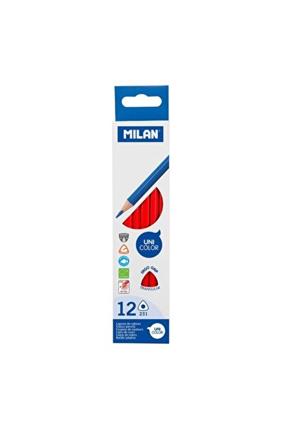 Milan Colored Pencils, Color Red, Material Wood, Hexagonal Body, 12 pcs/set