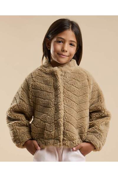 R&B Sherpa Jacket with Button Closure