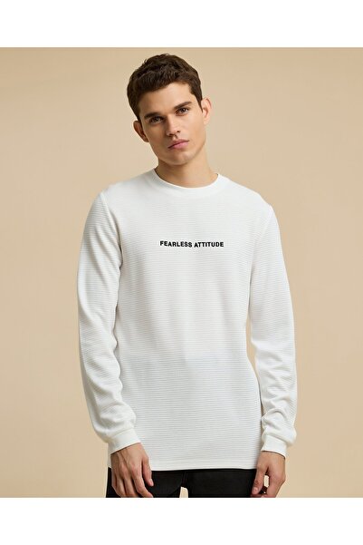 R&B Back Print T-Shirt with Crew Neck and Long Sleeves