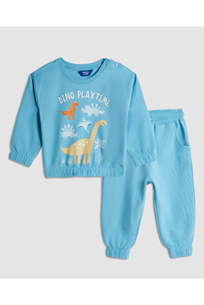 R&B Blue Boy's Blue Boy's Printed Sweatsuit Set